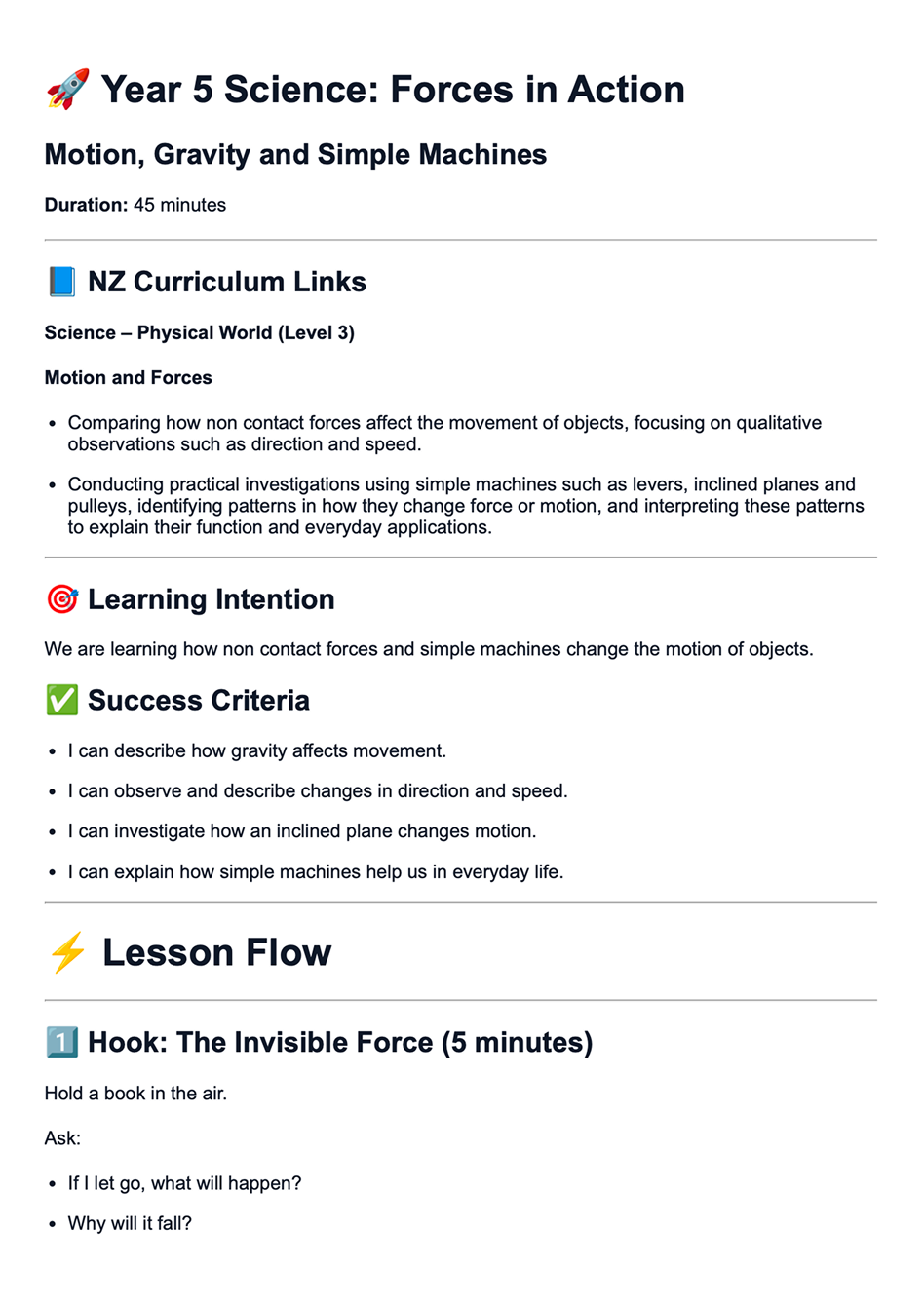 Example of TeacherGPT-generated lesson plans