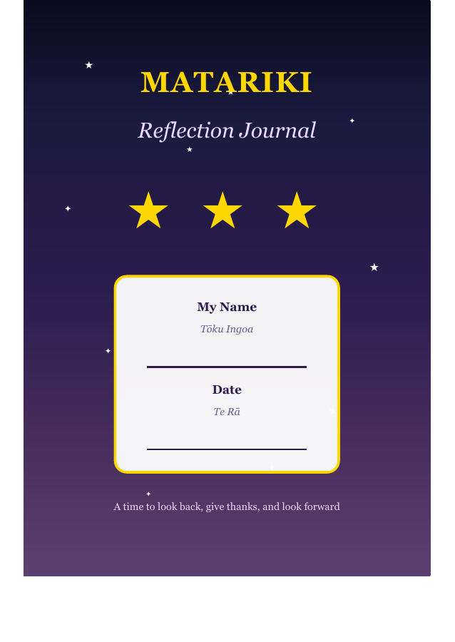 Matariki booklet page 1