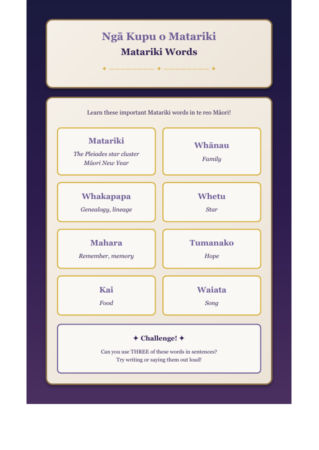 Matariki booklet page 9